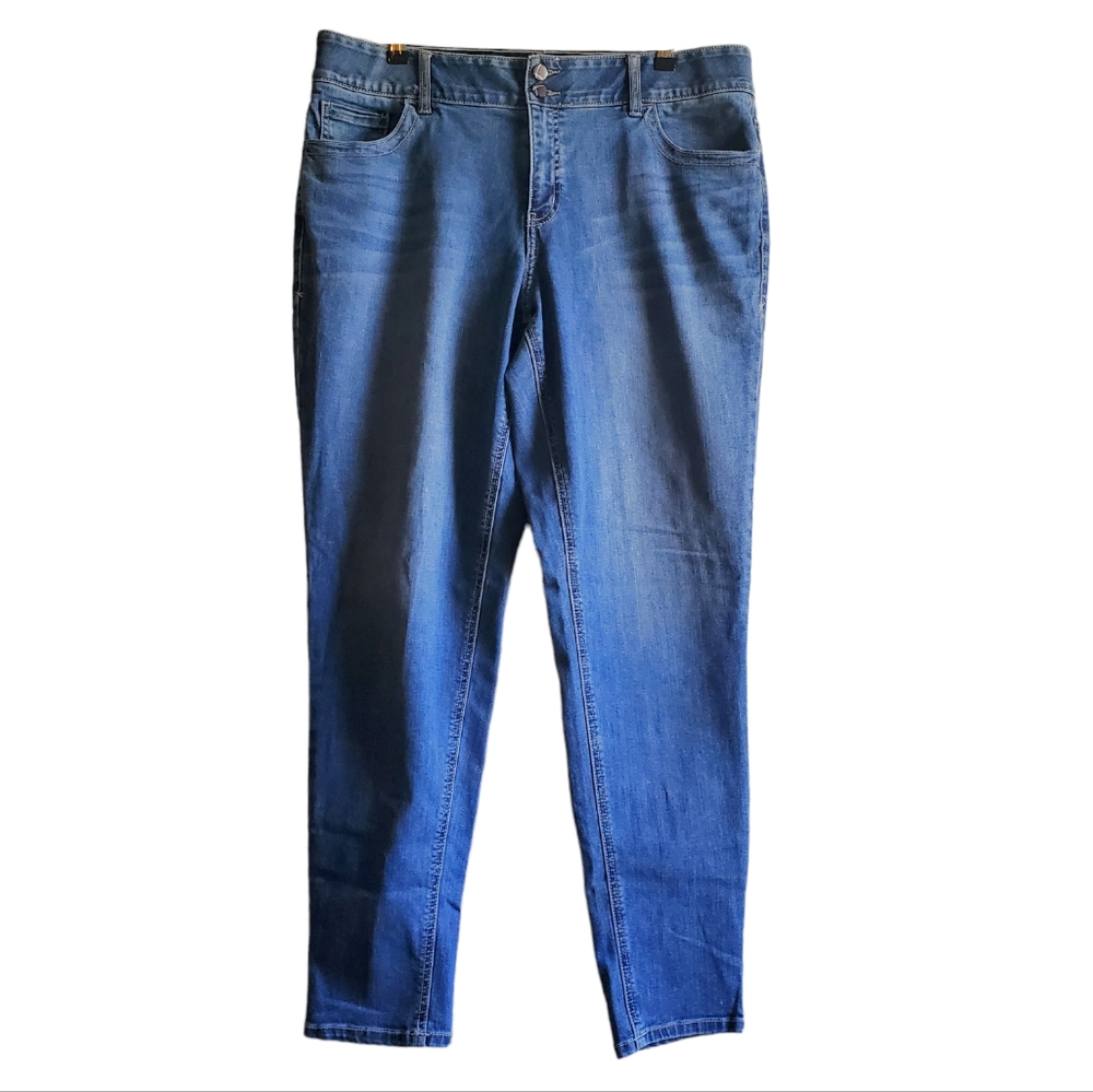 Lane Bryant Women's Denim Jeans Skinny Mid-Rise Blue Jeans Size 18 L Stretch